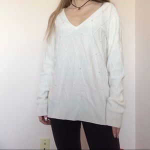 Ivory Rhinestone Sweater